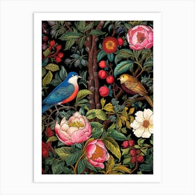 Birds And Flowers 4 Art Print