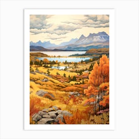 Autumn National Park Painting Nahuel Huapi National Park Argentina 1 Art Print