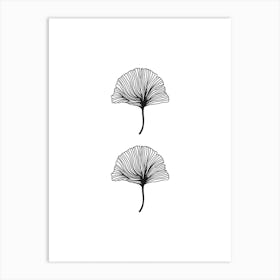 Leaf Set Linear Drawing Art Print