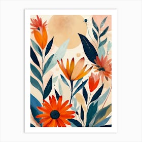 Orange Flowers Art Print