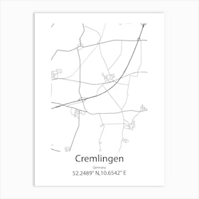 Cremlingen,Germany Minimalist Map Art Print