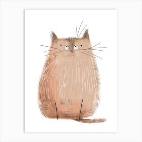 Persian Cat Clipart Illustration 1 Art Print