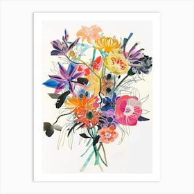 Everlasting Flower 1 Collage Flower Bouquet Art Print