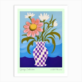 Spring Collection Wild Flowers Blue Tones In Vase 2 Art Print