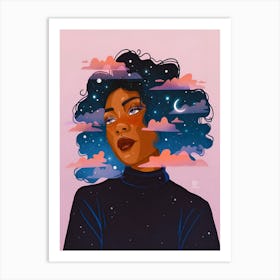 Afro-American Girl Art Print