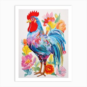 Colourful Bird Painting Chicken 5 Art Print