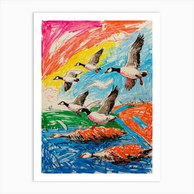 Geese In Flight 6 Art Print