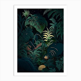 Jungle Night 3 Botanicals Art Print