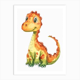 Cute Spot Pattern Dinosaur Cartoon  1 Art Print