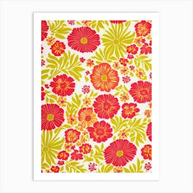 Sweet William Floral Print Retro Pattern 1 Flower Art Print