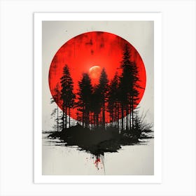 Red Sun Canvas Print Art Print