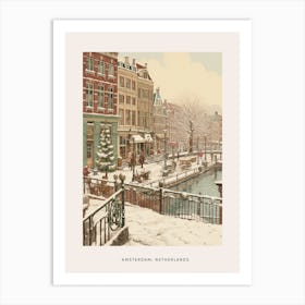 Vintage Winter Poster Amsterdam Netherlands 4 Art Print