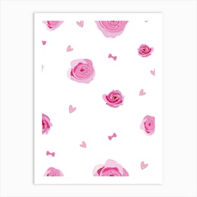 Pink Beauty Roses Art Print