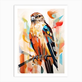 Bird Painting Collage Hawk 1 Art Print