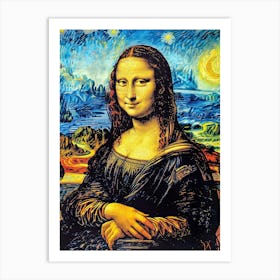 Mona Lisa in Van Gogh Style Art Print