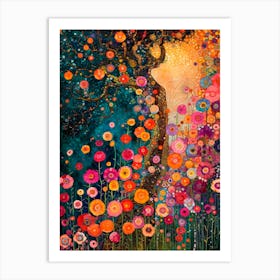 Dream of Flowers. Gustav Klimt Style Art Print