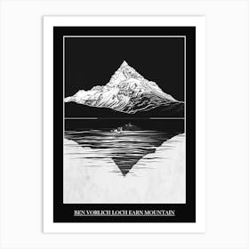 Ben Vorlich Loch Earn Mountain Line Drawing 6 Poster Art Print