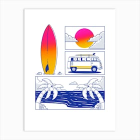 Good Time To Surfing Art Print