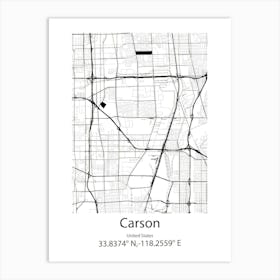 Carson City,United States Minimalist Map 1 Poster