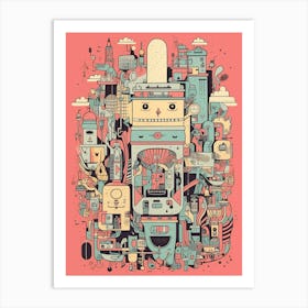 Robots In The City 1 Art Print