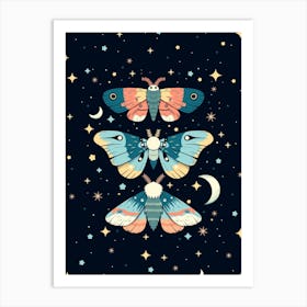 The Night Sky Moths Art Print