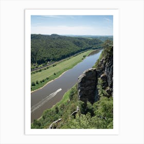 View from the Bastei into the Elbe valley in Saxon Switzerland Art Print