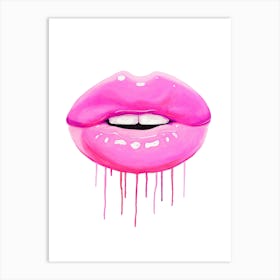 Pink lips Art Print