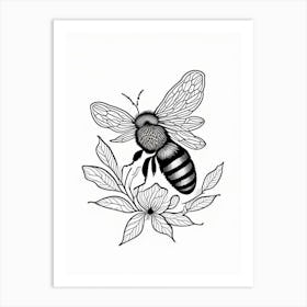 Solitary Bee 2 William Morris Style Art Print