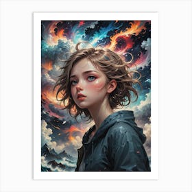 Girl In The Clouds~ Escape Clause ~ Reimagined Art Print