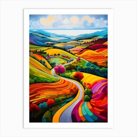 English Countryside Bright Colors Art Print