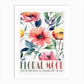 Colorful Watercolor Floral Painting Art Print