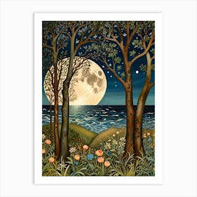 William Morris Moonlight Over The Ocean 1 Art Print