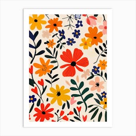 Floral Wallpaper 1 Art Print