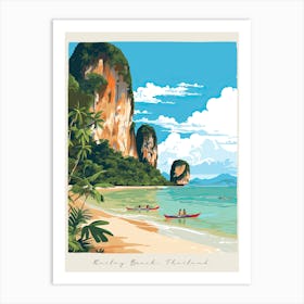 Poster Of Railay Beach, Krabi, Thailand, Matisse And Rousseau Style 4 Art Print