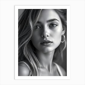 Black And White Portrait 2 Art Print