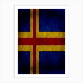 Aland Flag Texture Art Print