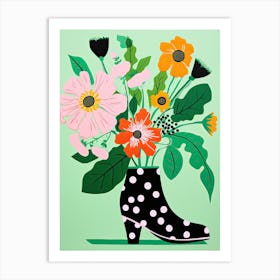 Shoe Bloom Symphony: Floral Footwear Art Art Print