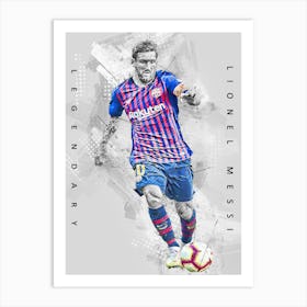 Lionel Messi Barcelona Drawing Art Print