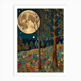 William Morris Moonlight In The Forest 91 Art Print