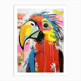 Parrot Street Magic: Neo-Expressionist Basquiat Beauty Art Print