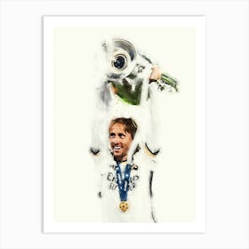 Luka Modric Watercolor Art Print