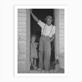 Sharecropper And Young Daughter Standing In Doorway Of Shack Home, New Madrid County, Missouri By Russ Art Print