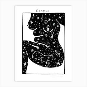 Celestial Bodies Gemini Art Print