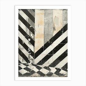 Abstract Kitsch Black & White Pattern 4 Art Print