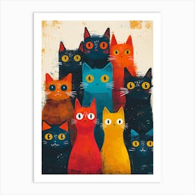 Group Of Cats 7 Art Print