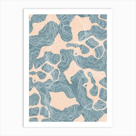 Blue And Pink Seamless Pattern Art Print