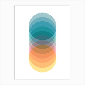 Colourful Abstract Graudated Circles Art Print