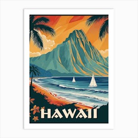 Hawaii Vintage Travel Poster Art Print