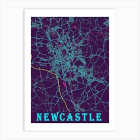 Newcastle Map Poster 1 Art Print