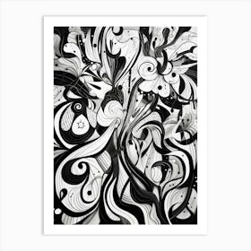 Vibrant Contrasts Abstract Black And White 4 Art Print